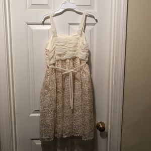 White and Gold sequin and lace formal dress